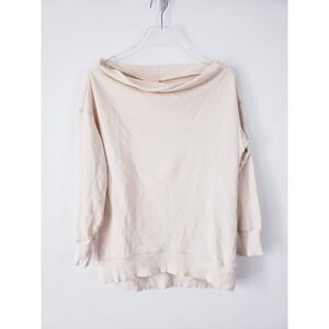 Pilcro and the Letterpress Anthropologie Sweatshirt Cream Boat Neck‎ Small